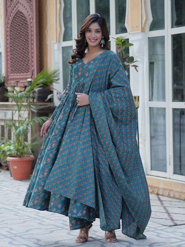 Rama Pure Cotton Kurti Pant & Dupatta Set