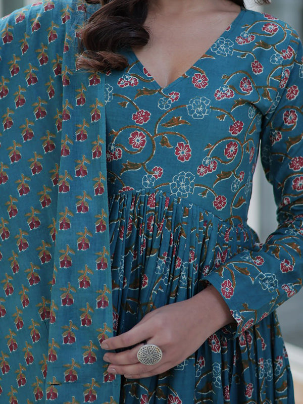 Rama Pure Cotton Kurti Pant & Dupatta Set